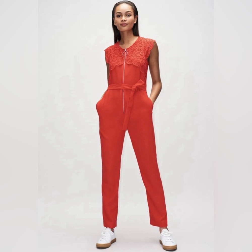 Claudie Pierlot Red Lace Jumpsuit Size 40